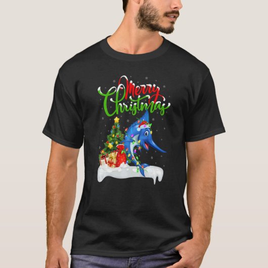 Sailfish Xmas Decorations Santa Sailfish Christma T-Shirt (Vorderseite)