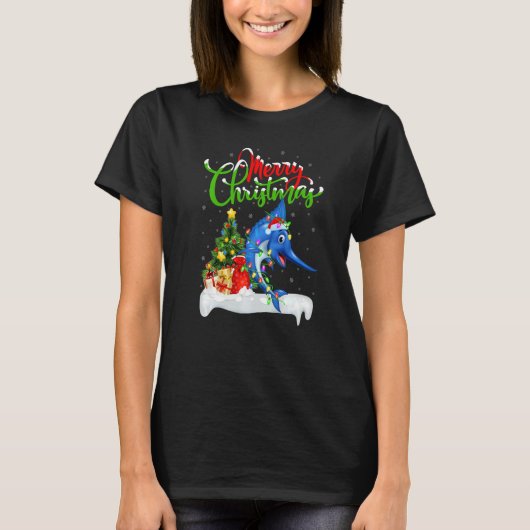 Sailfish Xmas Decorations Santa Sailfish Christma T-Shirt (Vorderseite)