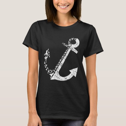 Sailing Anchor Seagull Sailor Navigator Coast Sea T-Shirt (Vorderseite)