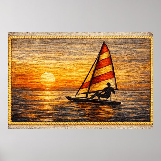 Sailing at Sunset Canvas Wall Art  Poster (Vorne)