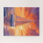 Sailing at Sunset | Coastal Ocean Painting Puzzle (Horizontal)