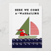 Sailing Boat Christmas Feiertagskarte (Vorne/Hinten)