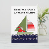 Sailing Boat Christmas Feiertagskarte (Stehend Vorderseite)