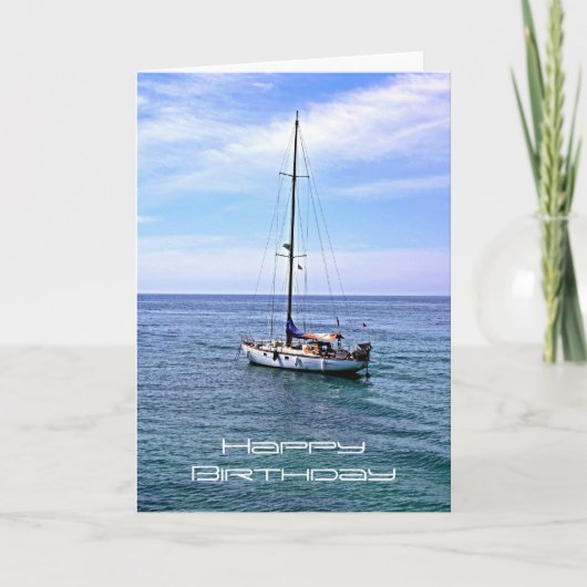 Sailing Boat Happy Birthday Card Karte (Vorderseite)