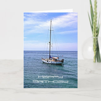 Sailing Boat Happy Birthday Card Karte