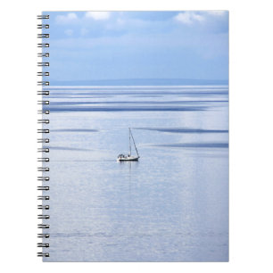 Sailing boat on sea, Nautical, blue water sky Notizblock