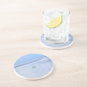 Sailing boat on sea, Nautical, blue water sky Sandstein Untersetzer (Seite)