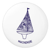 Sailing Boat Personalized Name Keramikknauf (Vorderseite)