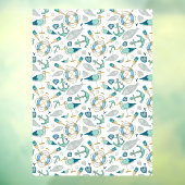 Sailing Boating Marine Shop Ocean Pattern Large Fensteraufkleber (Blatt 3)