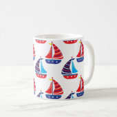 Sailing Boats Coffee Cup Nautical Boat Sea Mug Kaffeetasse (VorderseiteRechts)
