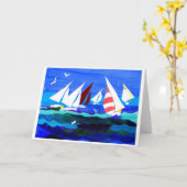 Sailing Boats Greeting Card Karte (Gelbe Blume)