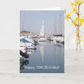 Sailing Boats Personalised 70th Birthday Karte (Gelbe Blume)