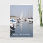 Sailing Boats Personalised 70th Birthday Karte<br><div class="desc">Greeting card sailing boats age specific birthday card. Customise this birthday card with any text then have it printed and sent to you or instantly download it to your mobile device. Should you require any help with customising then contact us through the link on this page. Boats design personalised 70th...</div>