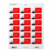 Sailing Christmas Label Adressaufkleber (Vorne)