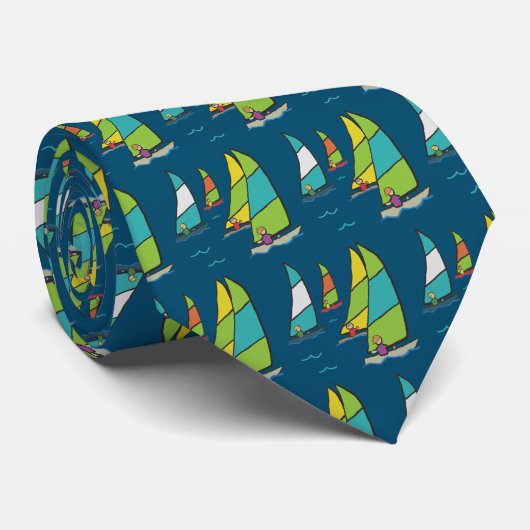 Sailing Dinghy Race Krawatte (Gerollt)