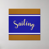 SAILING Fun Navy Blue White Brown Racing Streifen Leinwanddruck (Vorderseite)