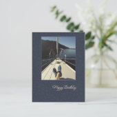 Sailing Happy Birthday Postcard Postkarte (Stehend Vorderseite)