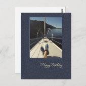 Sailing Happy Birthday Postcard Postkarte (Vorne/Hinten)