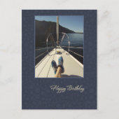 Sailing Happy Birthday Postcard Postkarte (Vorderseite)