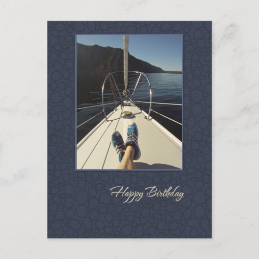 Sailing Happy Birthday Postcard Postkarte (Vorderseite)