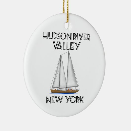 Sailing Hudson River New York Keramik Ornament (Rechts)