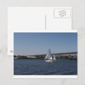 Sailing in beautiful Groton CT Postkarte (Vorne/Hinten)
