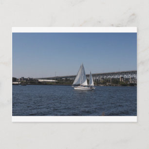 Sailing in beautiful Groton CT Postkarte