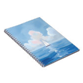 Sailing in Blue | Coastal Sailboat Ocean Painting Notizblock (Rechte Seite)
