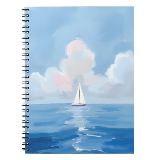 Sailing in Blue | Coastal Sailboat Ocean Painting Notizblock (Vorderseite)