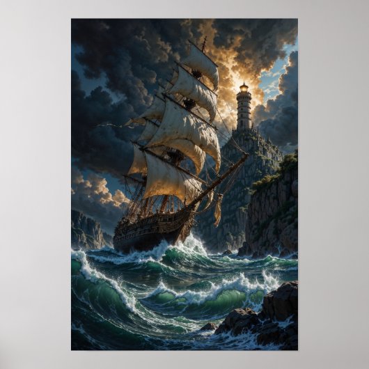 Sailing into Storms Fantasy Poster (Vorne)
