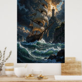 Sailing into Storms Fantasy Poster (Küche)