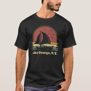 Sailing Lake George New York Vintag Sail Boat Sai T-Shirt