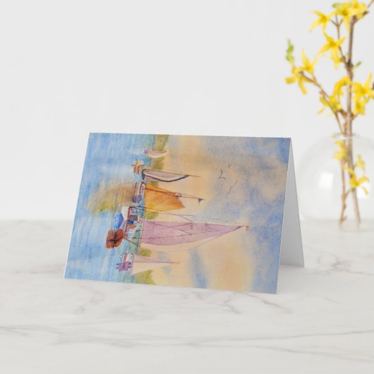 Sailing Mt Desert Is Maine Folded Greeting Card Karte (Gelbe Blume)