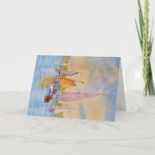 Sailing Mt Desert Is Maine Folded Greeting Card Karte