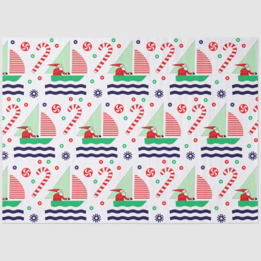 Sailing Nautical Christmas Holiday Gift Seidenpapier (Vorderseite)