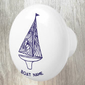 Sailing Personalized Boat Name Keramikknauf