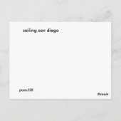 Sailing San Diego Postkarte (Rückseite)