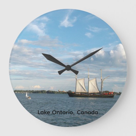 Sailing Ship Round Wall Clock Große Wanduhr (Vorderseite)