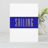 SAILING Text Moderne blaue weiße Streifen (Stehend Vorderseite)