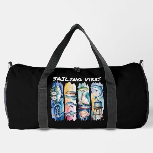 Sailing Vibes Marine Ocean Elements Duffle Bag (Rückseite)