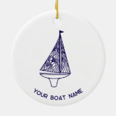 Sailing Yacht Boat Name Keramik Ornament (Hinten)