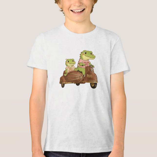 Sailor Ace and First Mate Gator Duo - Retro Advent Tri-Blend Shirt (Vorderseite)