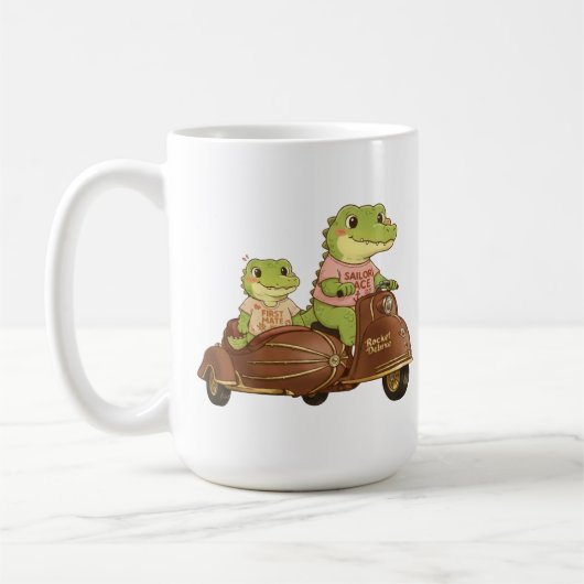 Sailor Ace und First Mate Gator Duo - Retro Abente Kaffeetasse (Links)