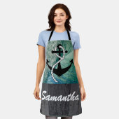 Sailor Anchor Lake Hütte Nautical Ocean Name Schürze (Getragen)