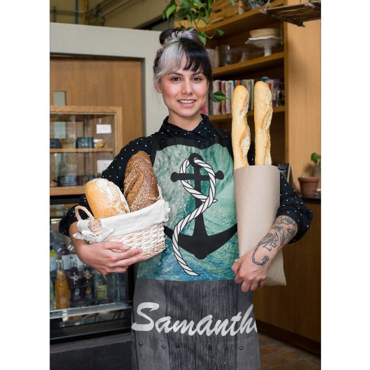 Sailor Anchor Lake Hütte Nautical Ocean Name Schürze