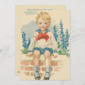 Sailor Anzug Boy Geburtstagsparty Einladung (Vorne/Hinten)