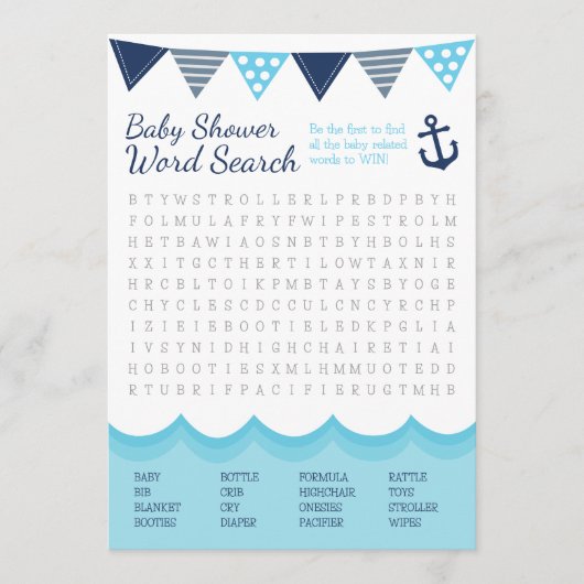 Sailor Baby Word Search Game Card Programm (Vorderseite)