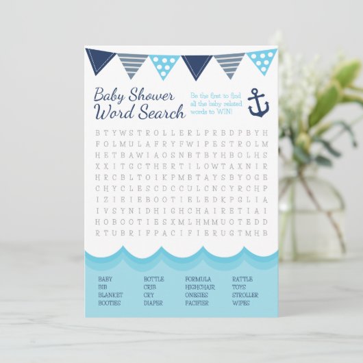 Sailor Baby Word Search Game Card Programm (Stehend Vorderseite)