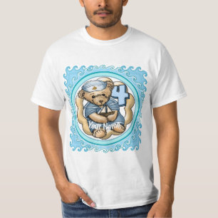 Sailor Bear 4 Jahre alt Geburtstag T - Shirt