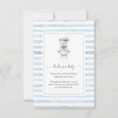 Sailor Bear Blue Strip-Bücher fordern Beilage Kart Einladung (Vorderseite)